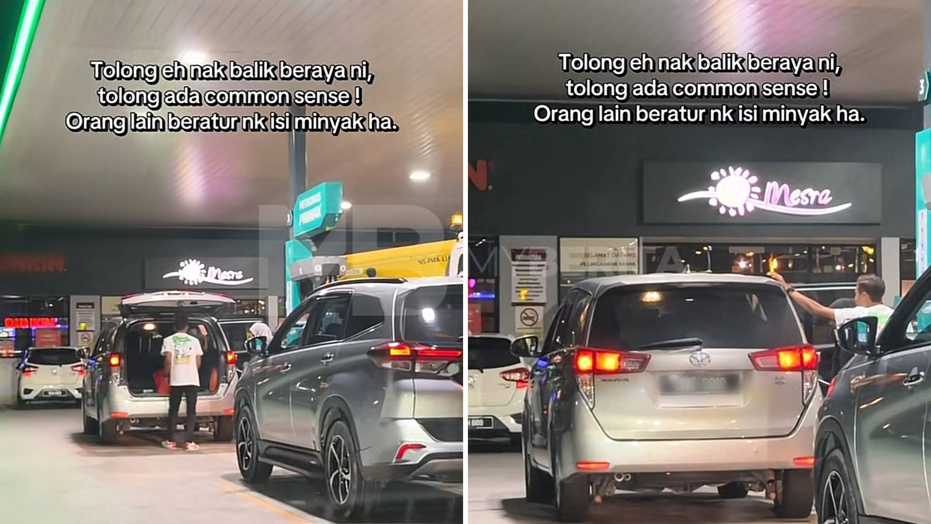 Isi minyak sudah, pemandu santai kemas 'boot' kereta undang kecaman