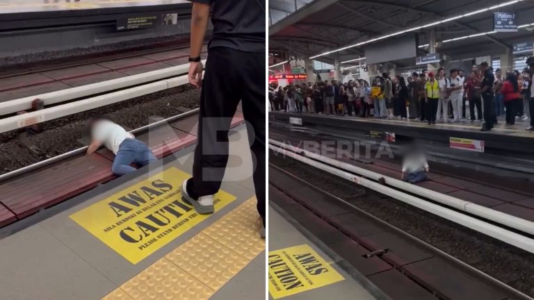 16 minit operasi tergendala, penumpang pitam jatuh ke landasan LRT Hang Tuah