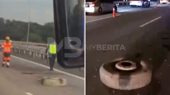 Anggota polis maut digilis akibat tayar lori tercicir