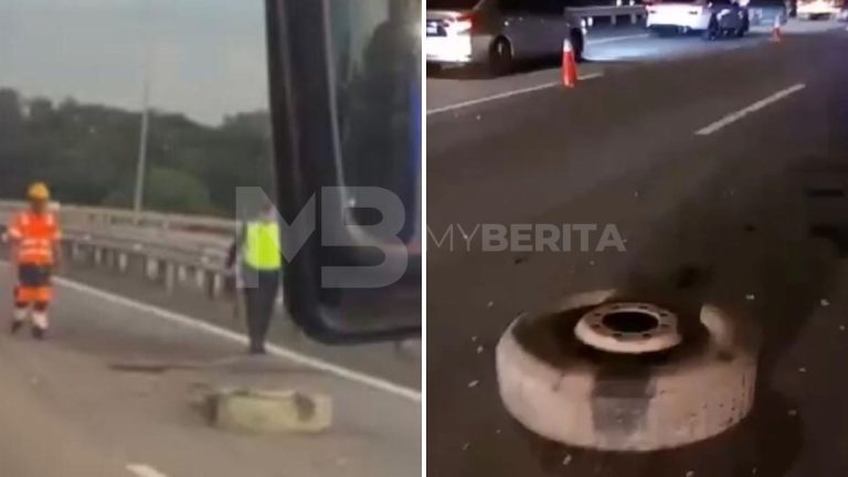 Anggota polis maut digilis akibat tayar lori tercicir