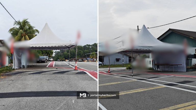 Penduduk persoal bilik gerakan politik atas jalan raya, ganggu laluan sekolah