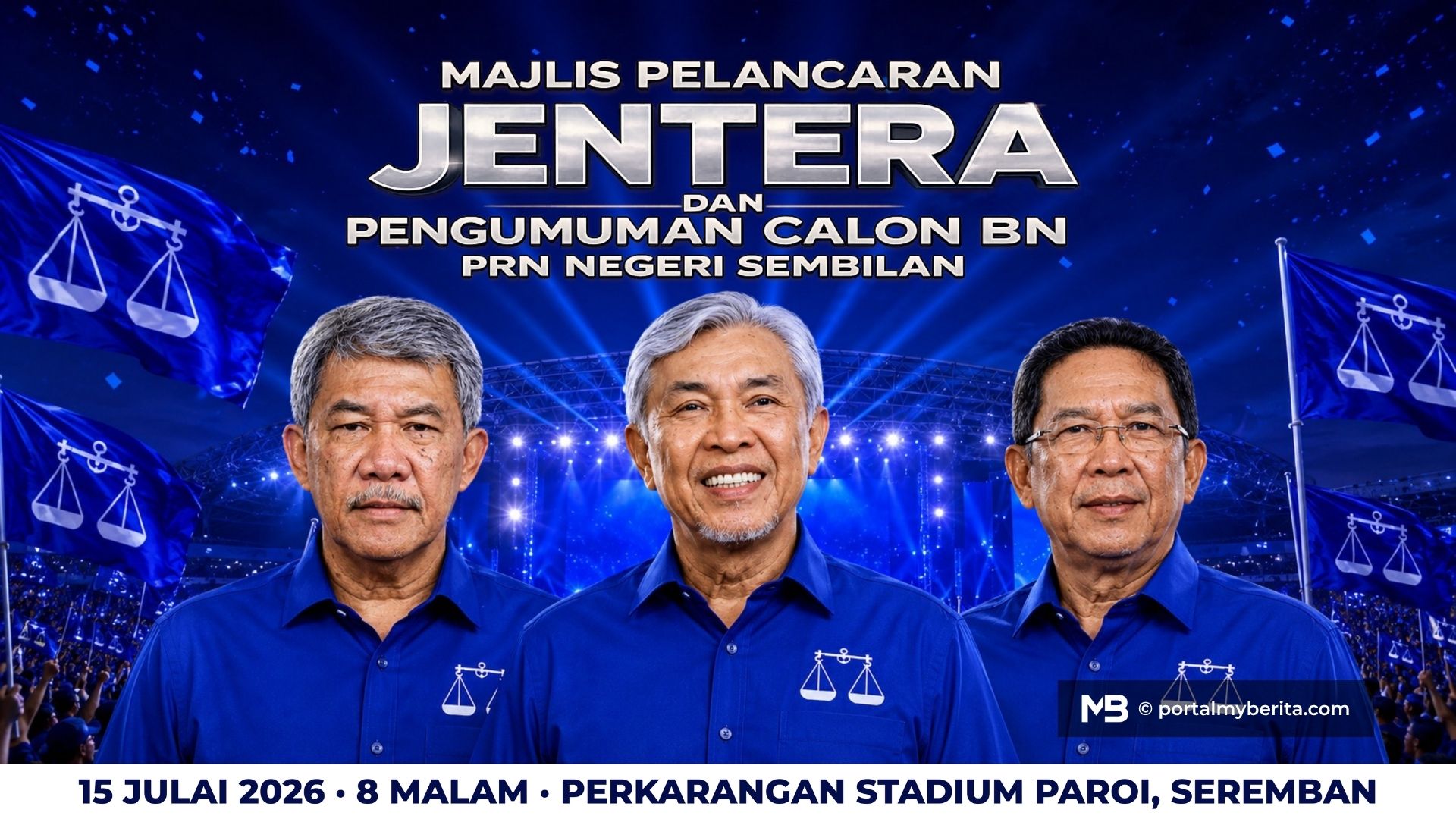 Gelombang biru pula bergema malam ini, BN umum calon PRN Negeri Sembilan