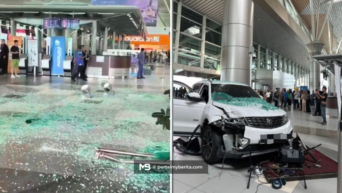 SUV rempuh masuk terminal KKIA, ramai ingat pameran kereta