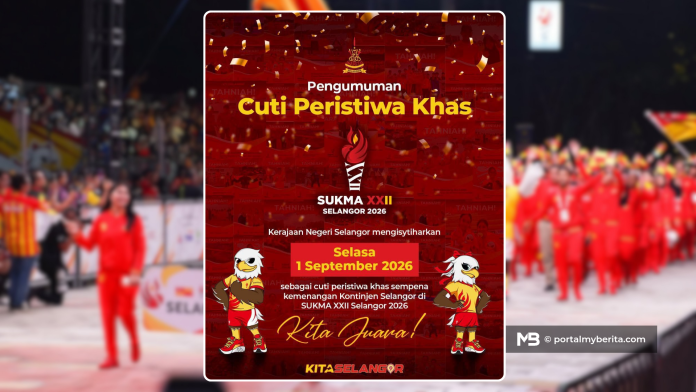Juara Sukma 2026 milik Selangor, 1 September cuti peristiwa