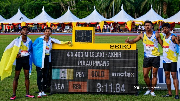 Pulau Pinang tamat kemarau 28 tahun, kuartet bawah 19 cipta rekod Sukma