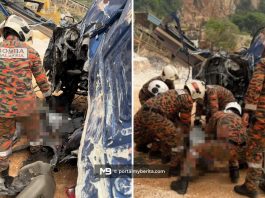 Batu hempap lori di kuari, pemandu maut tersepit