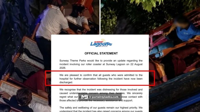 Semua mangsa insiden 'roller coaster' Sunway Lagoon dibenarkan keluar hospital