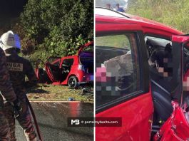 SUV terbabas ke laluan bertentangan, suami isteri antara tiga maut