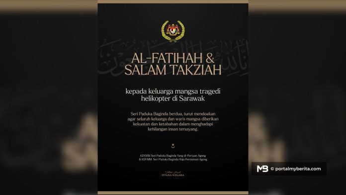 Agong, Raja Permaisuri zahir takziah, jasa kru FDS akan sentiasa dikenang