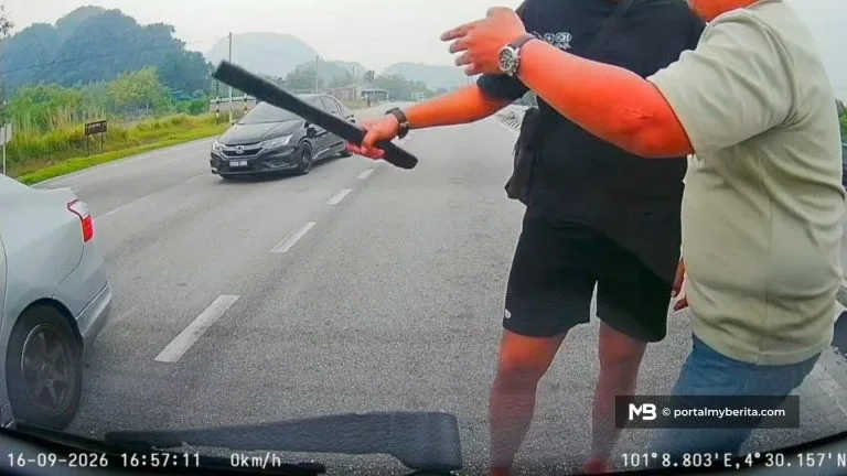 Polis buru lelaki acu kayu lepas kereta didakwa himpit pemandu di Simpang Pulai