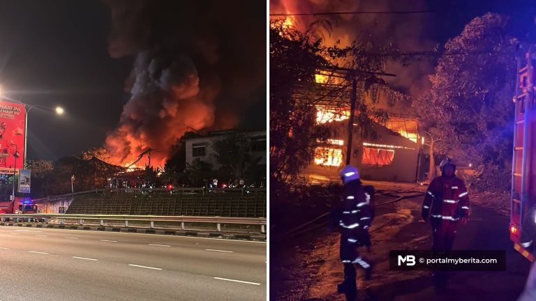 Kebakaran besar berhampiran MRR2 Pandan Perdana, kepulan asap hitam menjulang