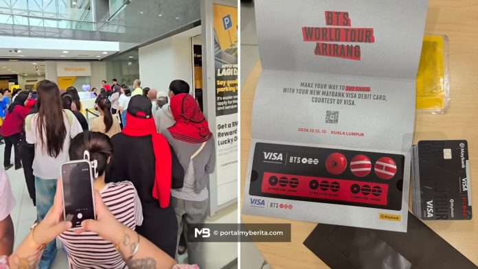 Sanggup beratur sejak 3 pagi, 'ARMY' serbu Maybank buru kad debit BTS edisi terhad