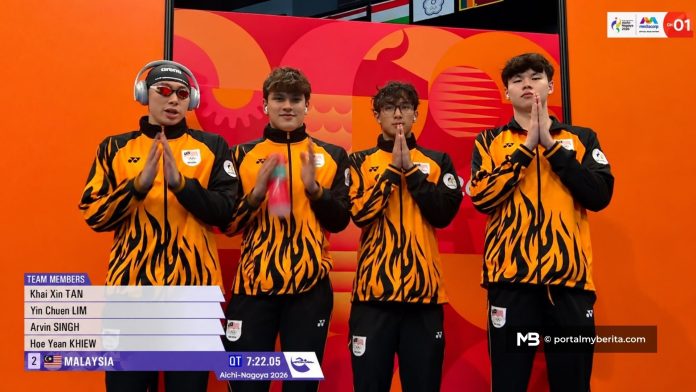 Sukan Asia 2026: Kuartet 4x200m gaya bebas lelaki Malaysia pecah rekod kebangsaan