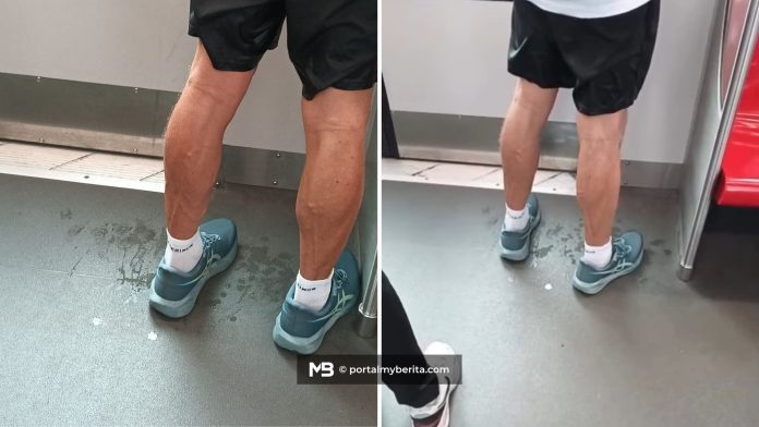 Tular lelaki didakwa kencing dalam tren, netizen kata mungkin baru lepas berlari