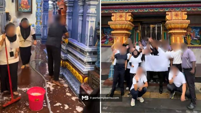 'Geng Muslim' gotong-royong bersihkan kuil Hindu, netizen bangkit soal hukum